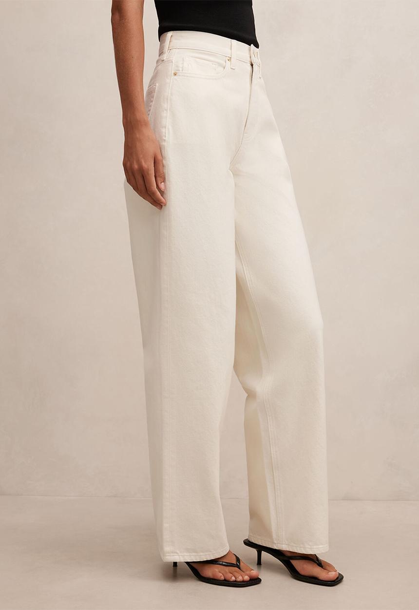 Forever New - Gia high-rise wide leg jeans in ecru