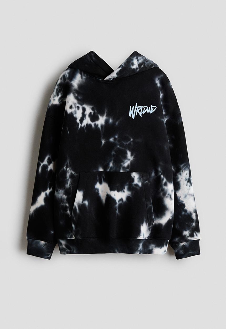 H&M - Hoodie - black/tie-dye