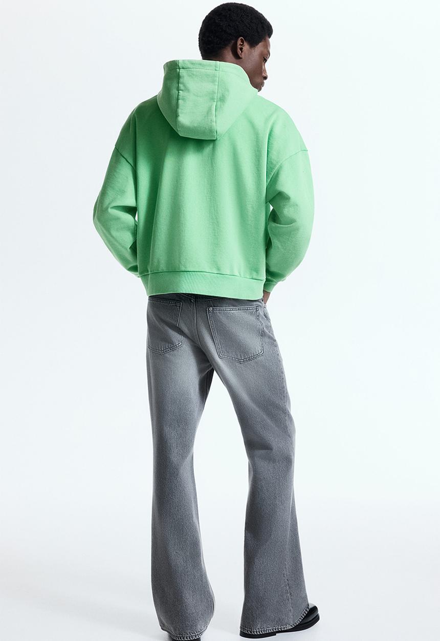 H&M - Oversized fit zip-through hoodie - light green