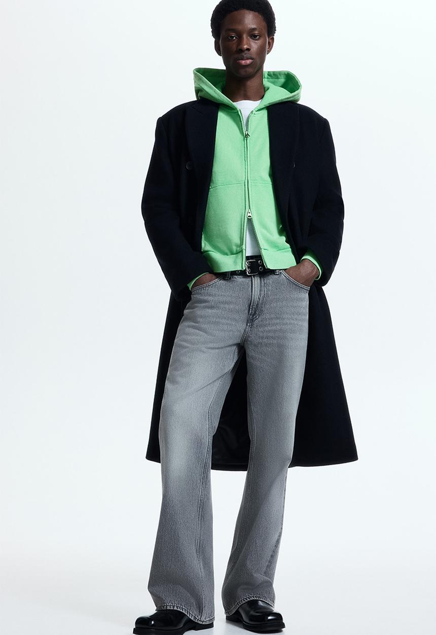 H&M - Oversized fit zip-through hoodie - light green
