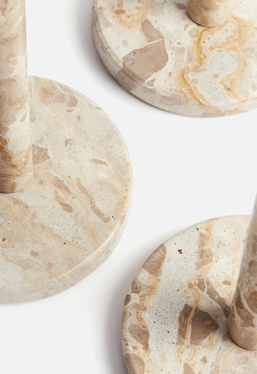 H&M - Marble paper towel holder - beige/marbled