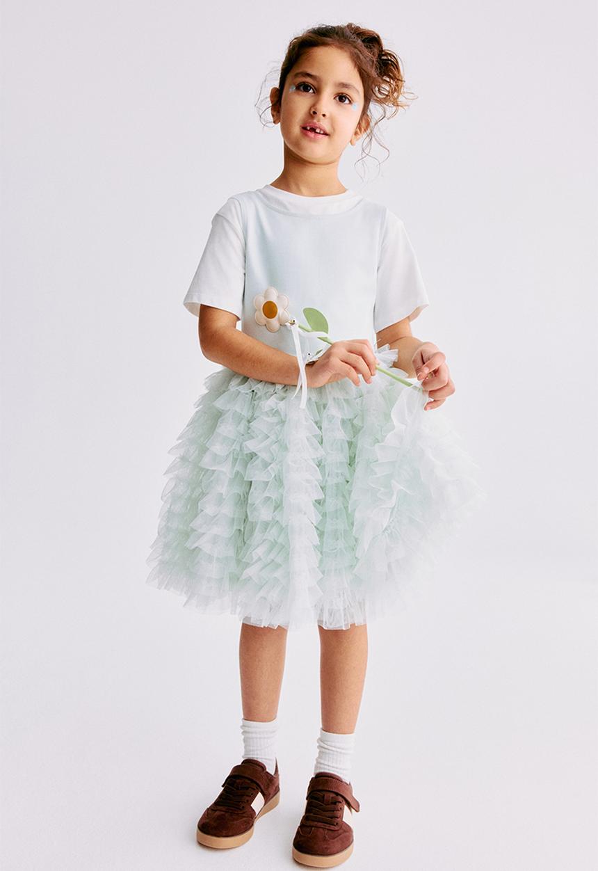 H&M - Flared-skirt dress - light green