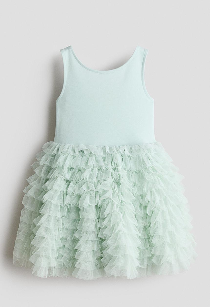 H&M - Flared-skirt dress - light green