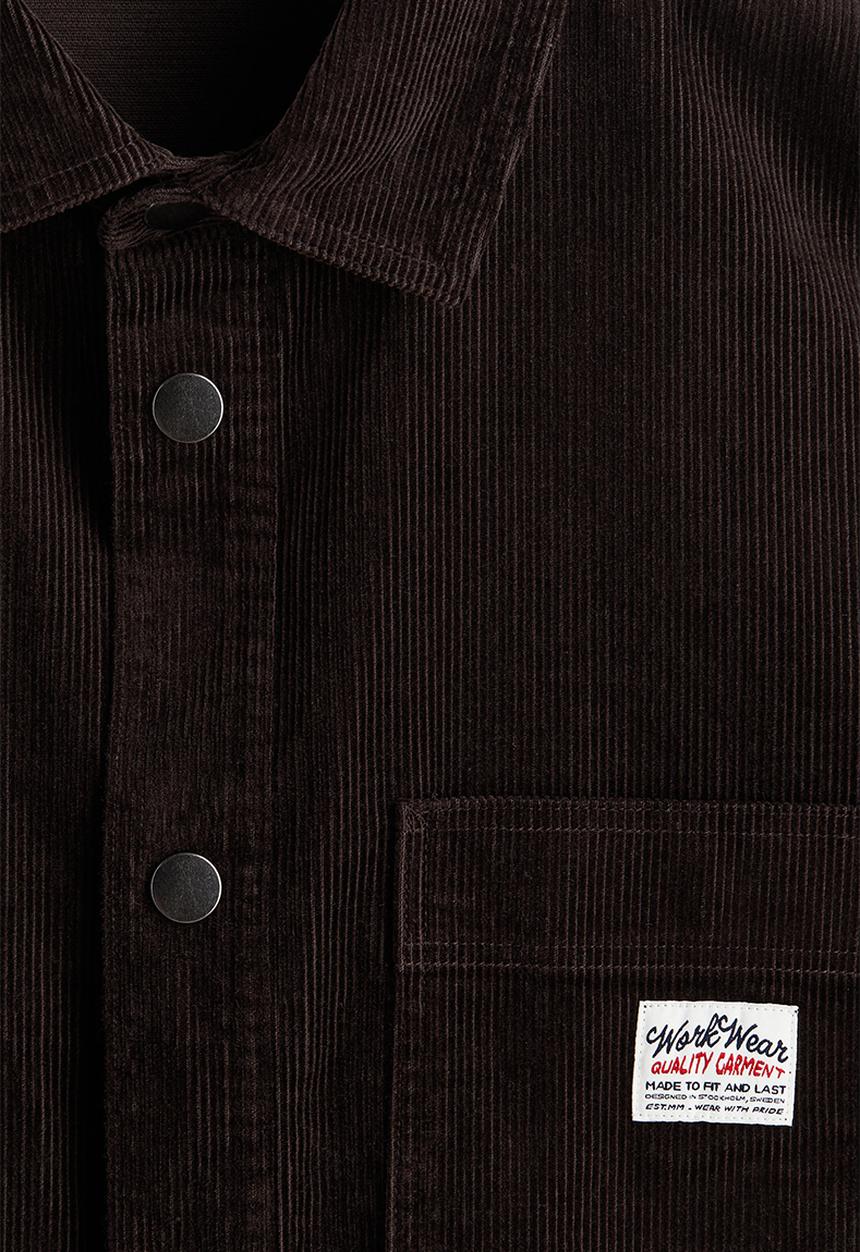 H&M - Oversized cotton corduroy shirt - dark brown