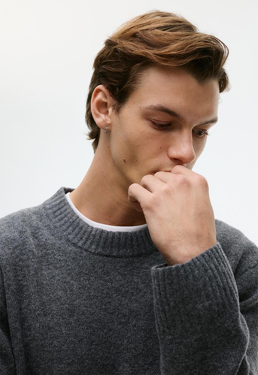 H&M - Regular fit brushed jumper - dark grey marl