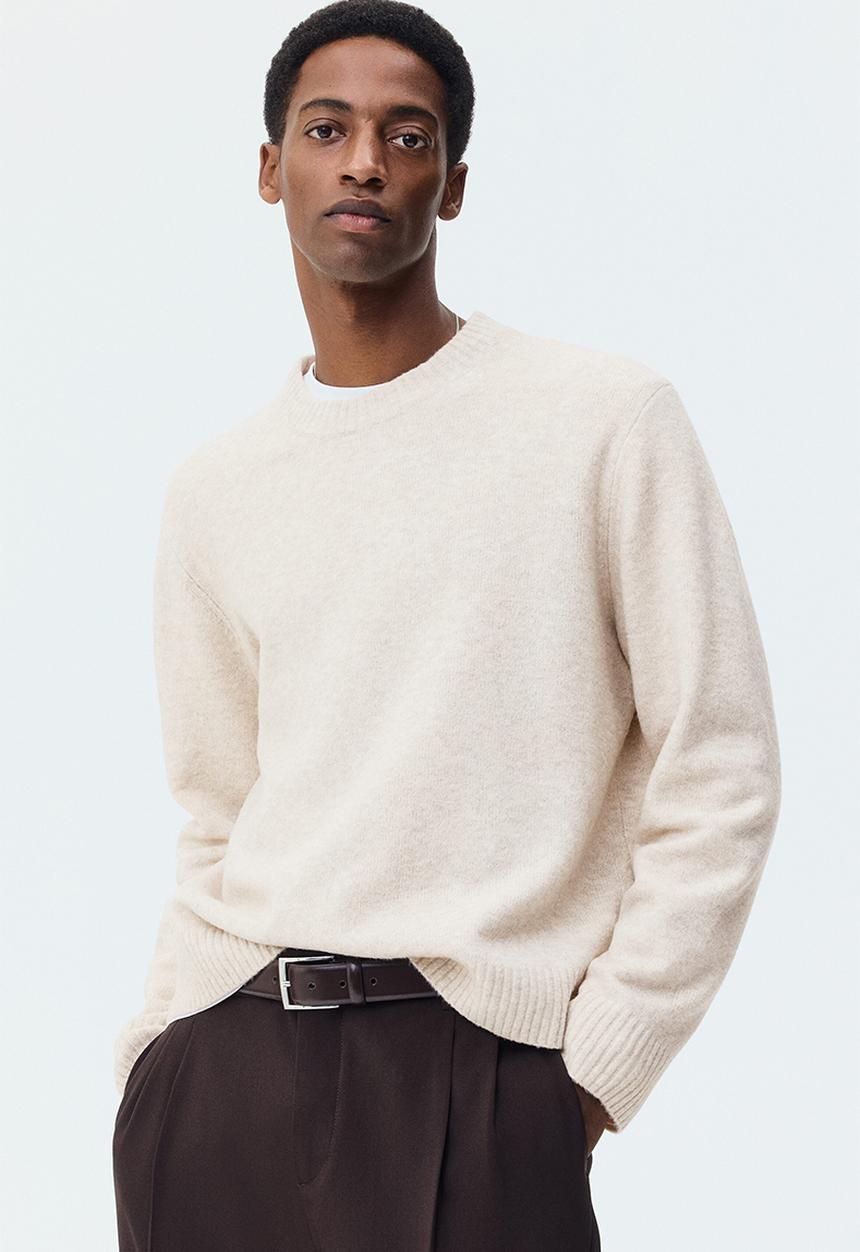 H&M - Regular fit brushed jumper - light beige