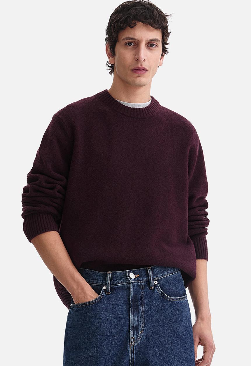 H&M - Regular fit brushed jumper - burgundy