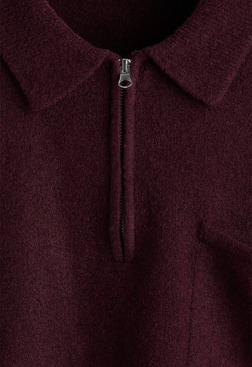 H&M - Regular fit zip-top jumper - burgundy