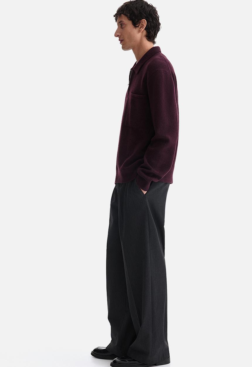 H&M - Regular fit zip-top jumper - burgundy