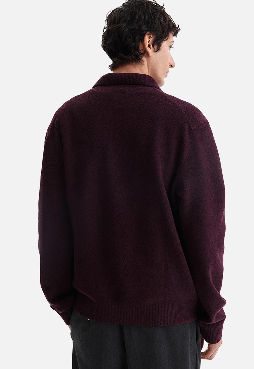 H&M - Regular fit zip-top jumper - burgundy