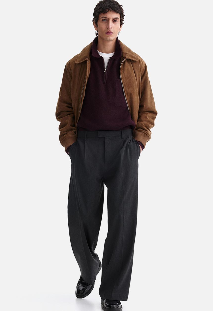 H&M - Regular fit zip-top jumper - burgundy