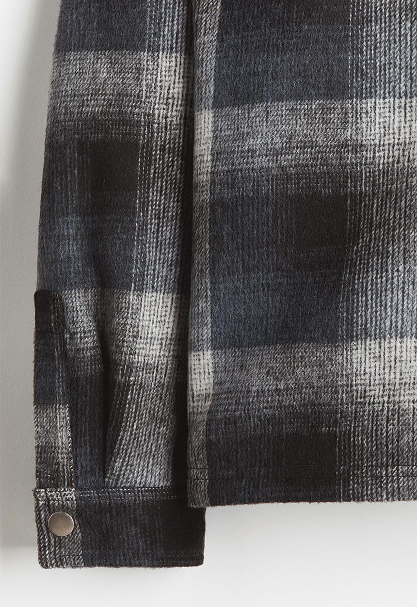 H&M - Relaxed fit overshirt - dark blue/checked