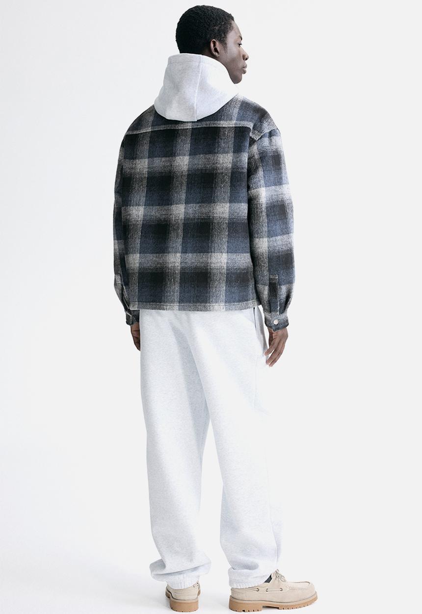 H&M - Relaxed fit overshirt - dark blue/checked