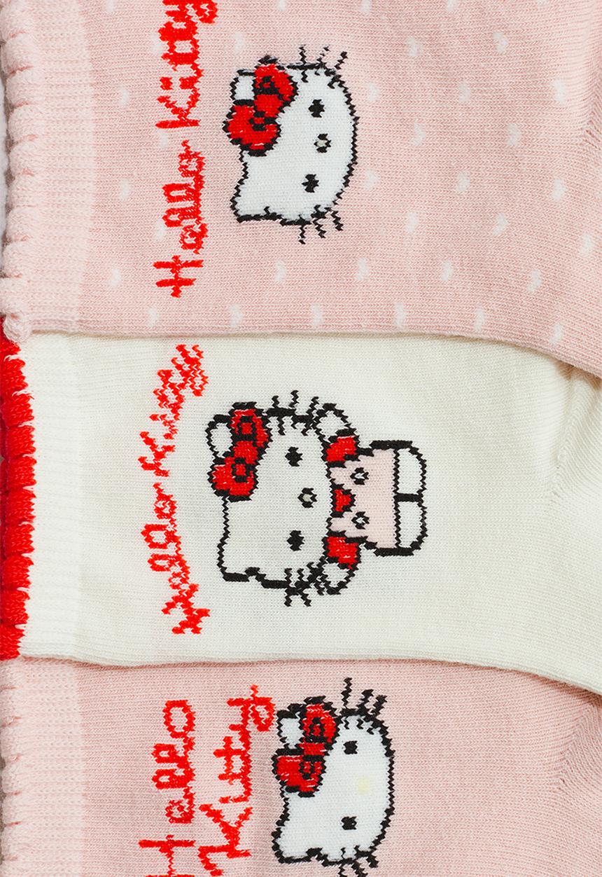 H&M - 5 pack motif-detail socks - white/hello kitty