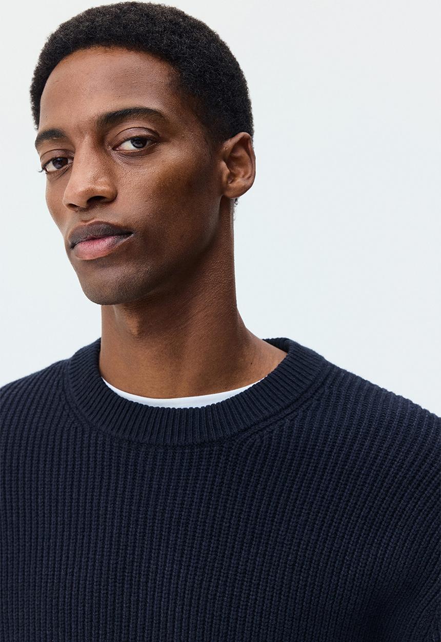 H&M - Relaxed fit knitted jumper - navy blue