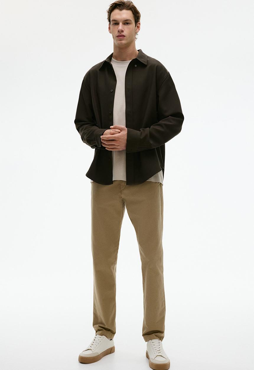 H&M - Slim fit cotton chinos - dark beige