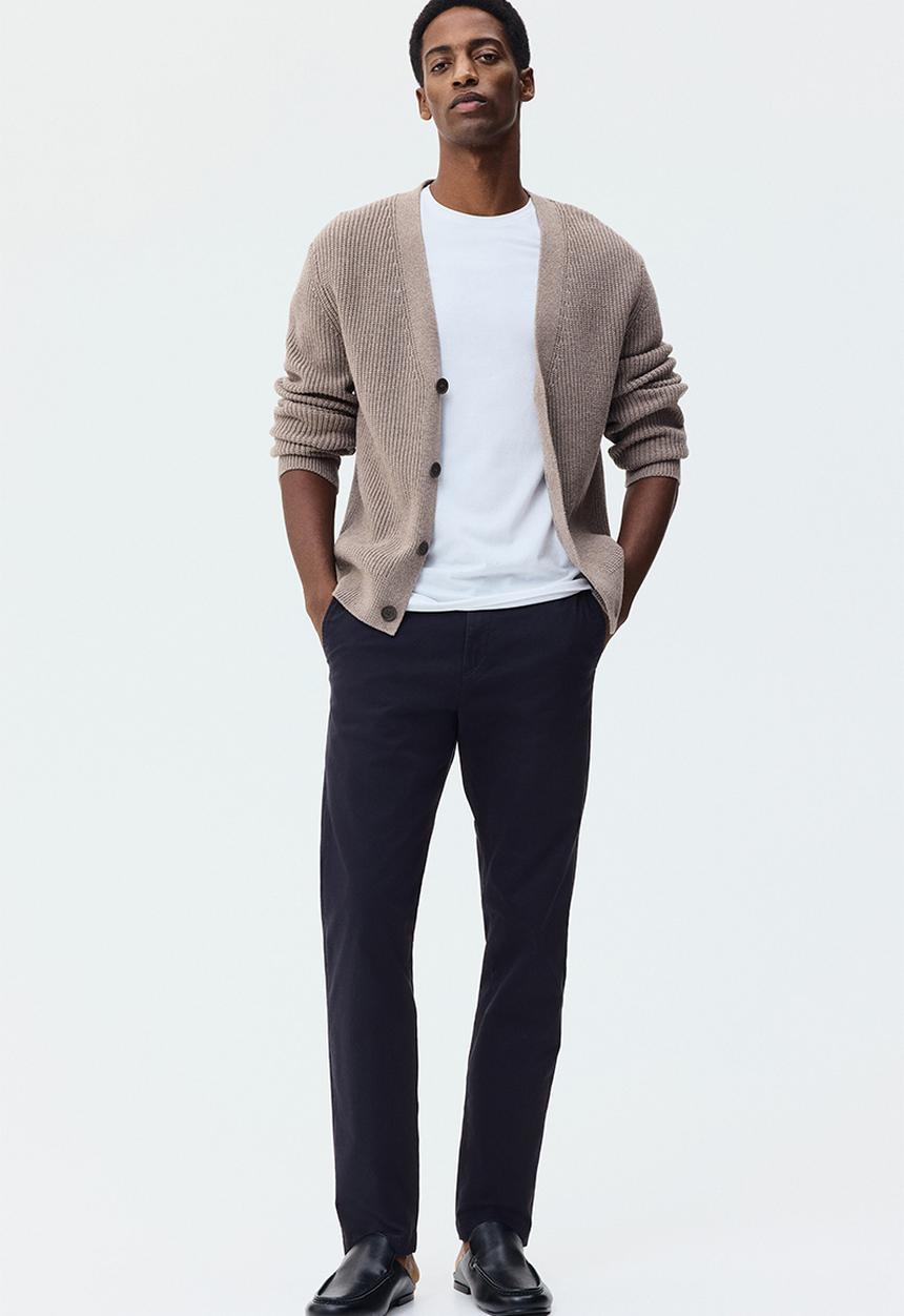 H&M - Slim fit cotton chinos - dark blue