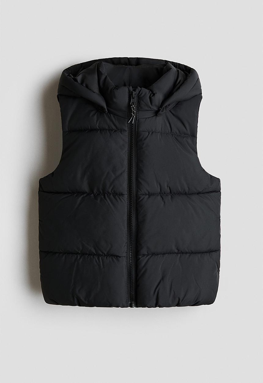H&M - Hooded puffer gilet - black