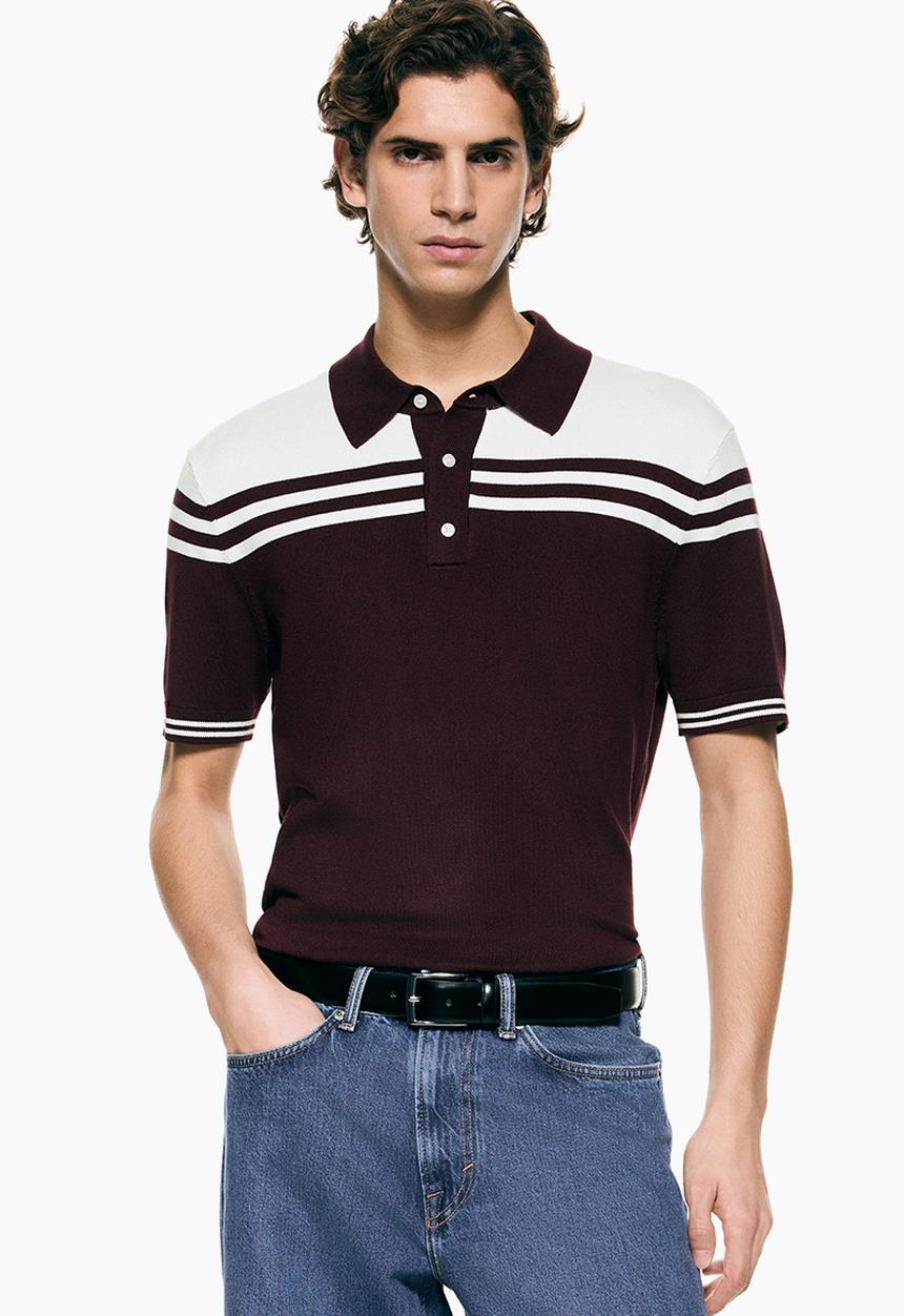H&M - Regular fit polo shirt - burgundy