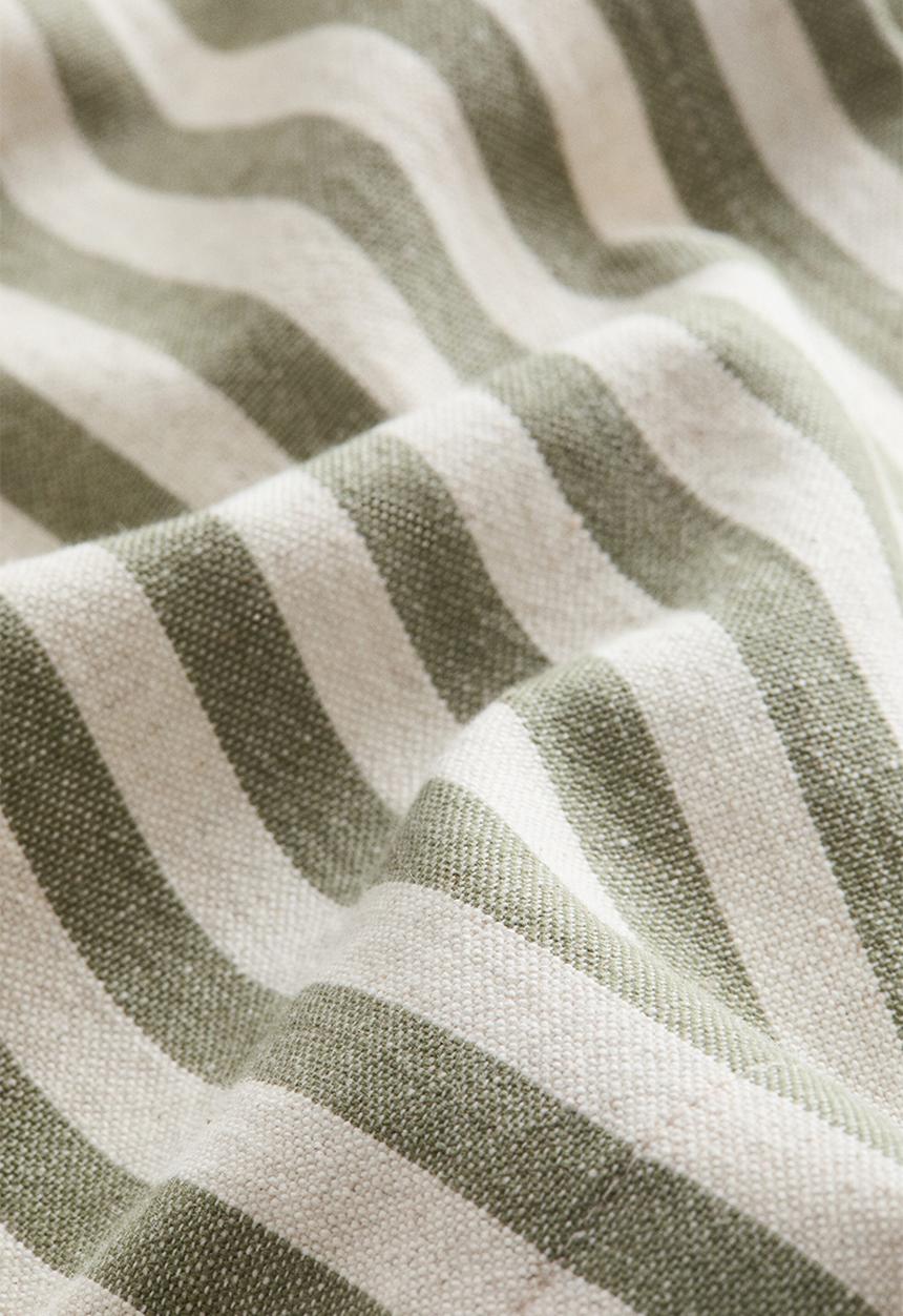 H&M - Linen-blend tablecloth - khaki green/striped