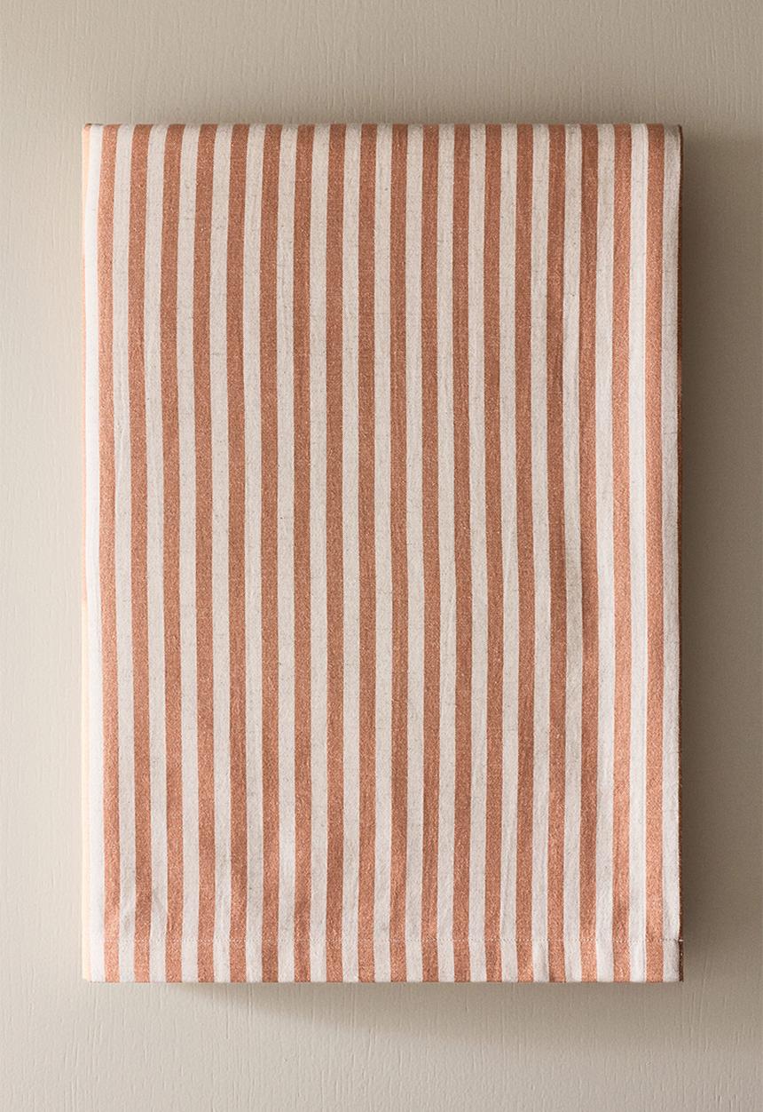 H&M - Linen-blend tablecloth - orange/striped