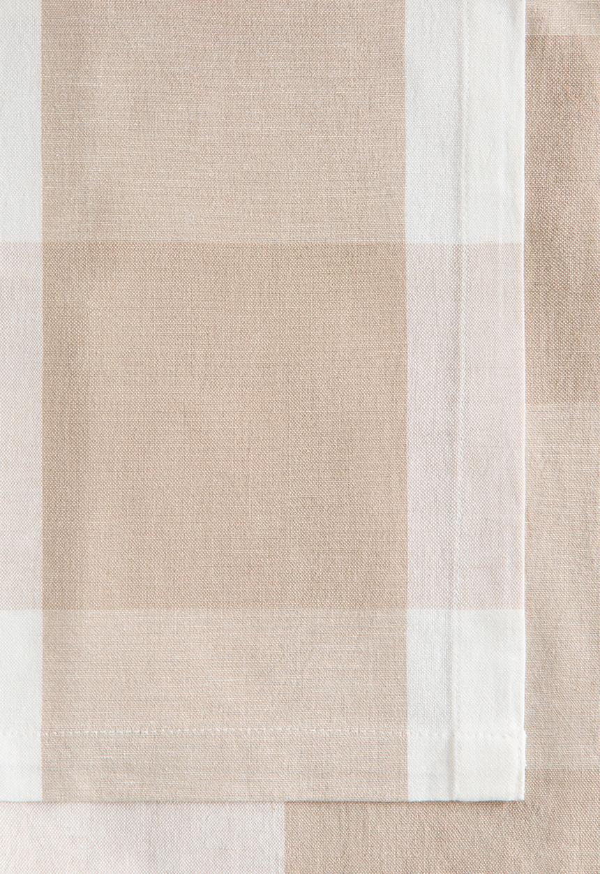 H&M - Linen-blend tablecloth - beige/gingham check