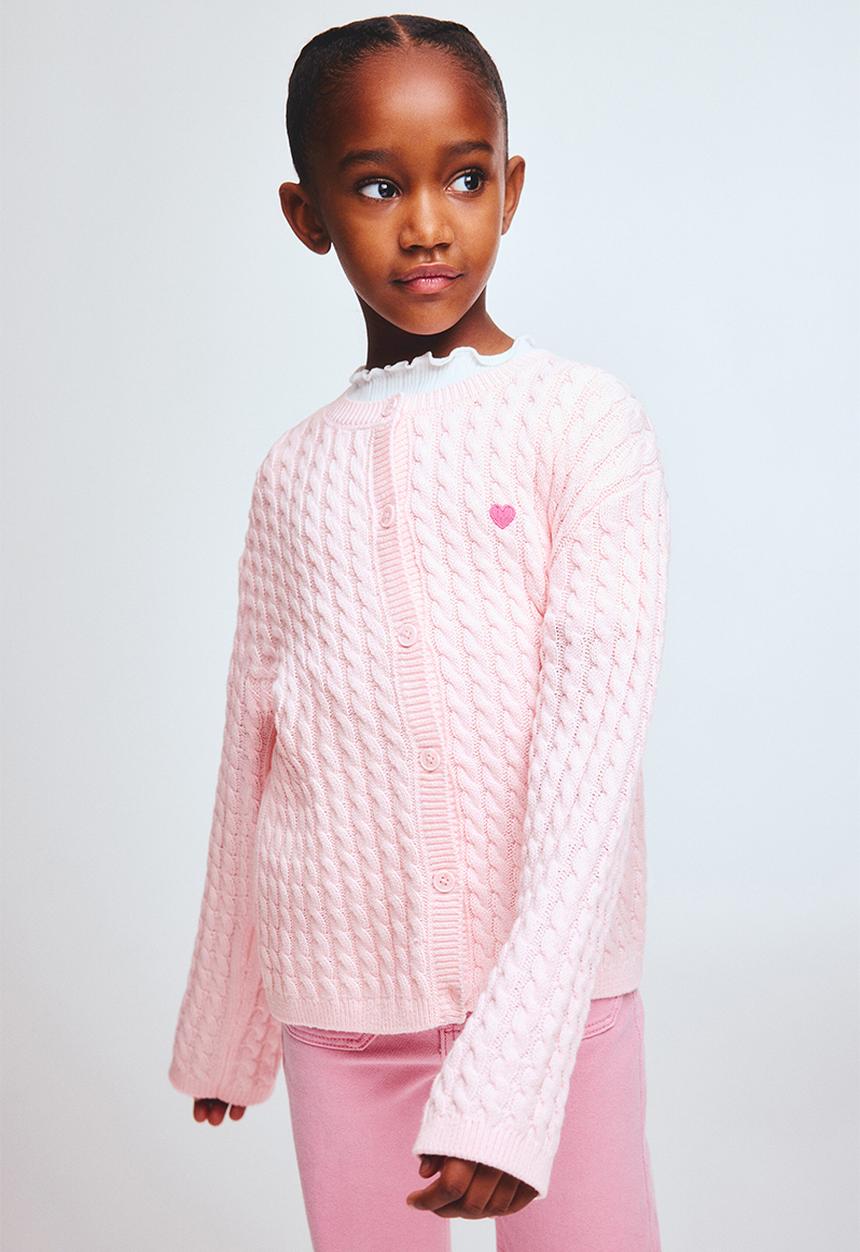 H&M - Cable-knit cardigan - pink