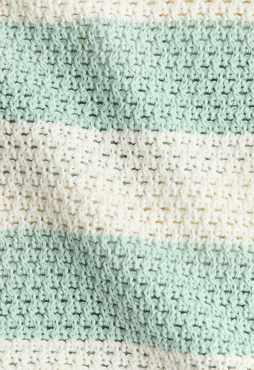 H&M - Hole-knit cotton jumper - light turquoise/white