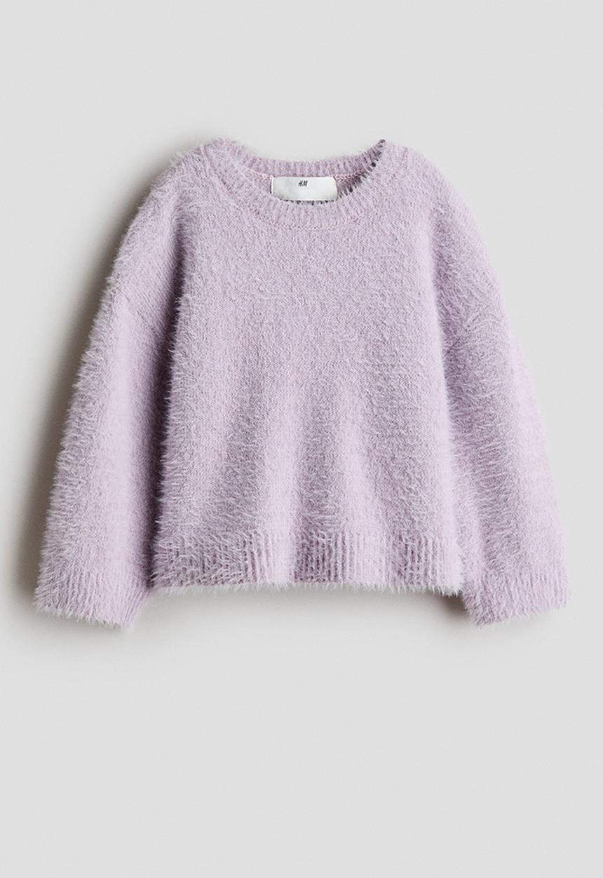 H&M - Fluffy-knit jumper - light dusty purple
