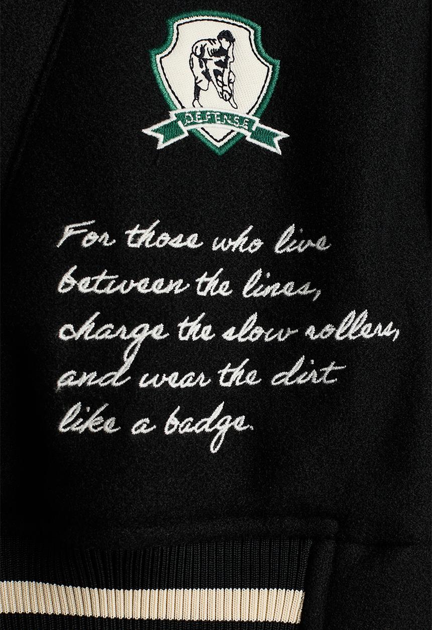 H&M - Motif-detail baseball jacket - black/fielders clubhouse