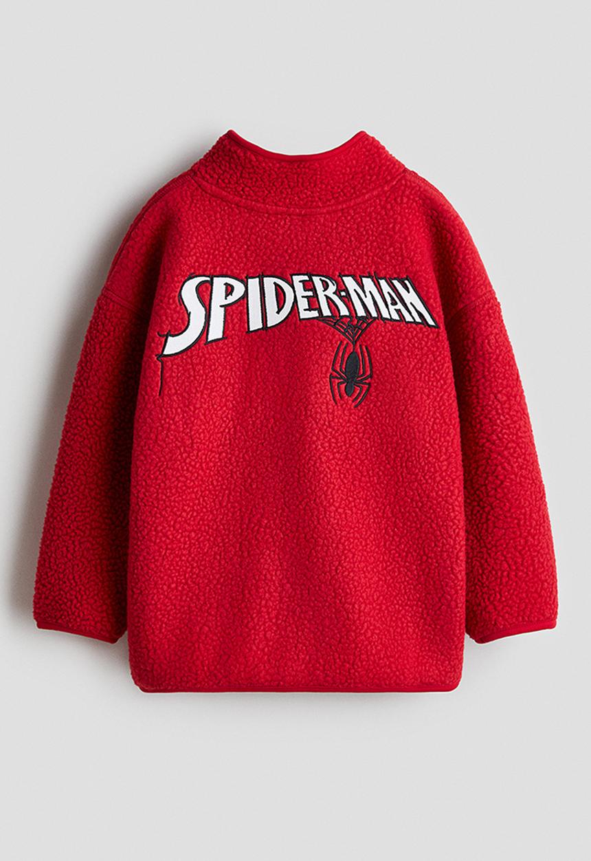 H&M - Teddy zip-top sweatshirt - red/spider-man