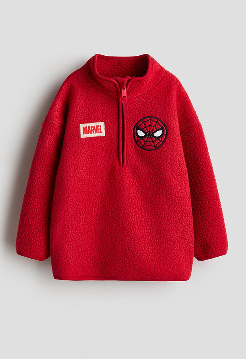 H&M - Teddy zip-top sweatshirt - red/spider-man