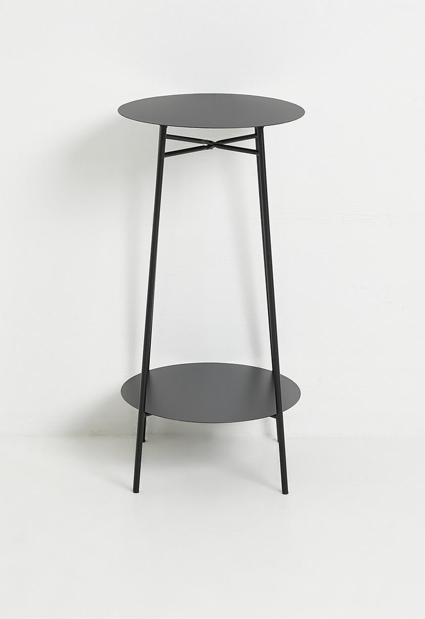 H&S - Tall iron side table - black
