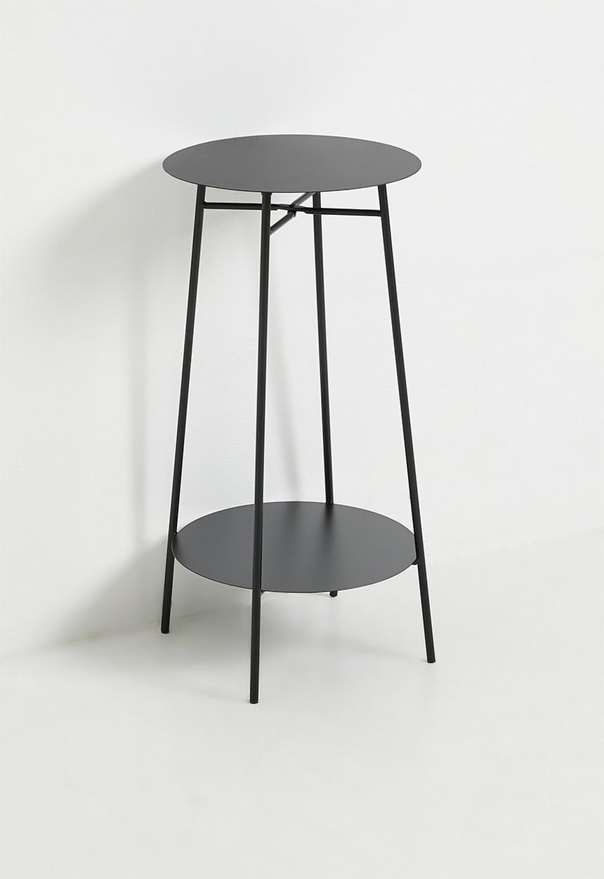 H&S - Tall iron side table - black