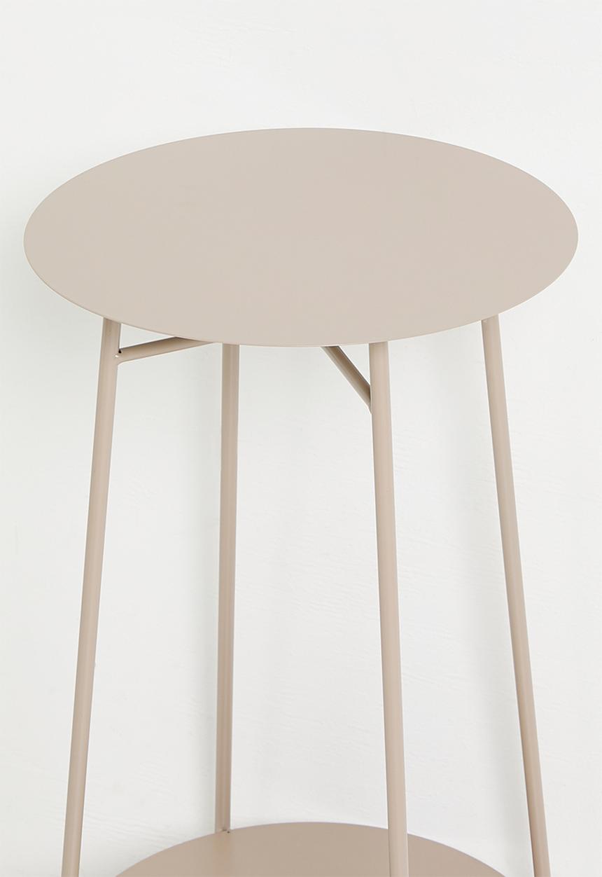 H&S - Tall iron side table - taupe
