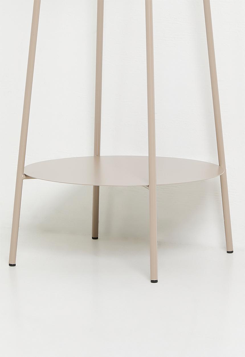 H&S - Tall iron side table - taupe