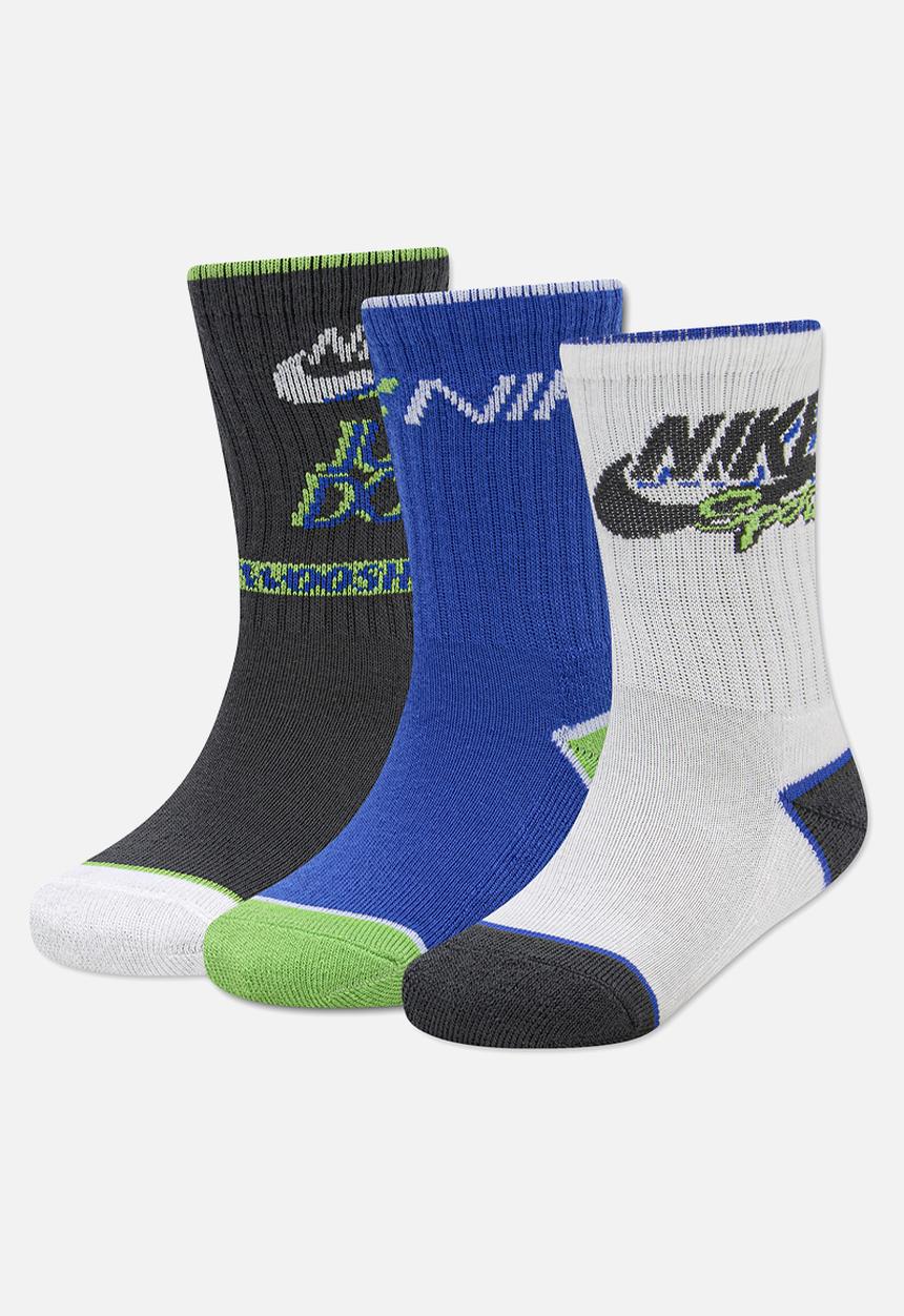 Nike - Nhb 3Pk Victory Lap Crew Sock - Dk Smoke Grey