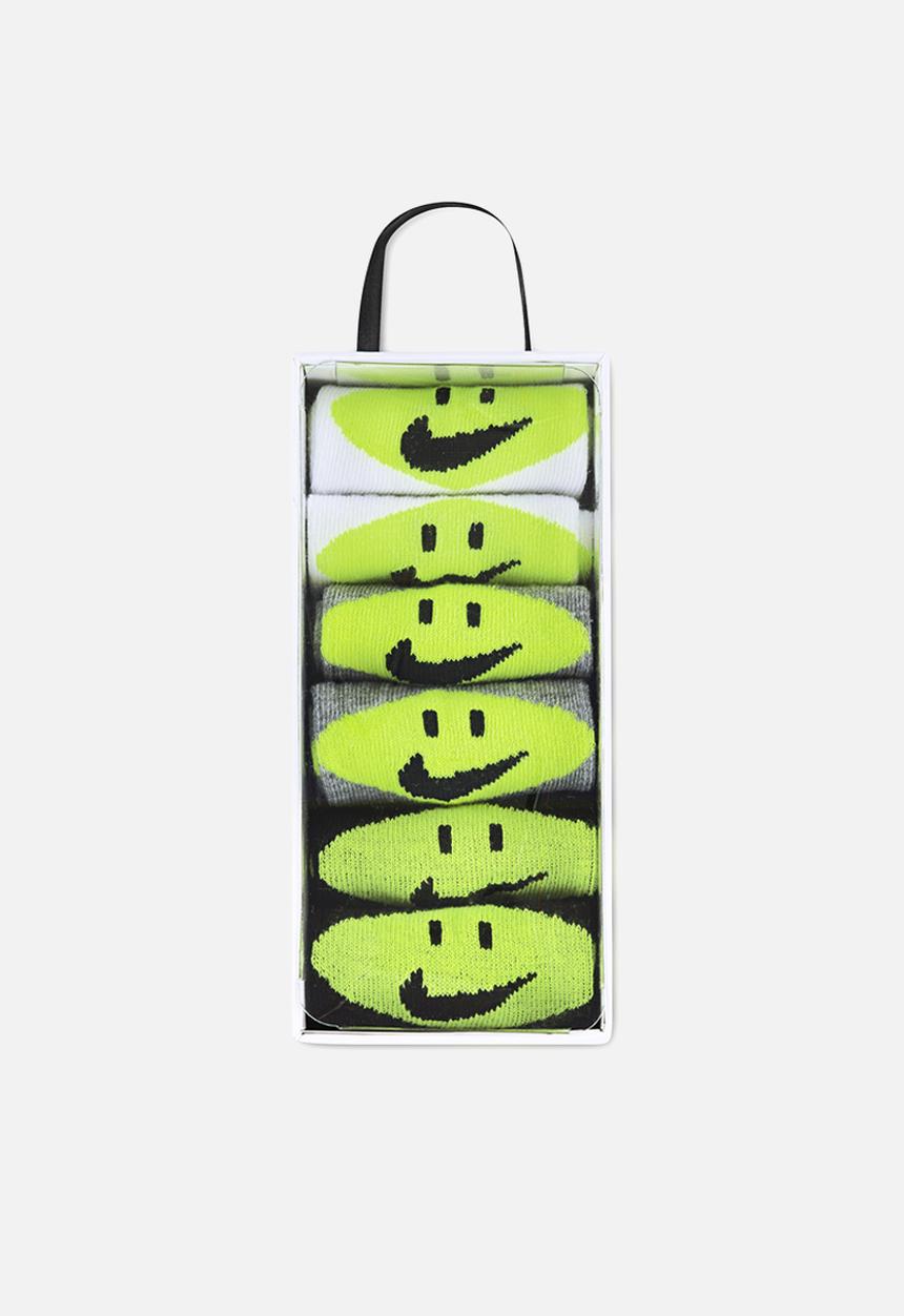 Nike - Nhn Infant 6Pk Nike Smiley Ank - White