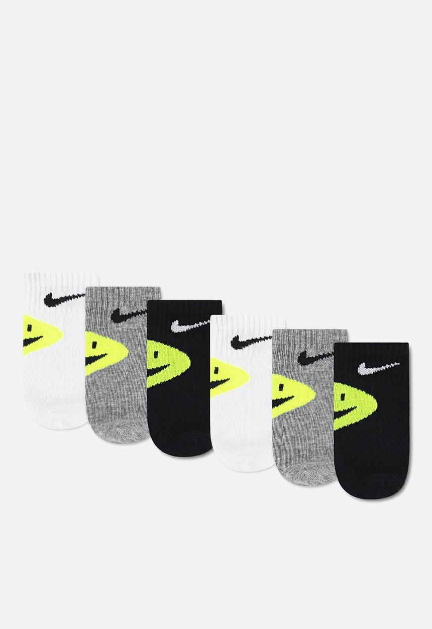 Nike - Nhn Infant 6Pk Nike Smiley Ank - White