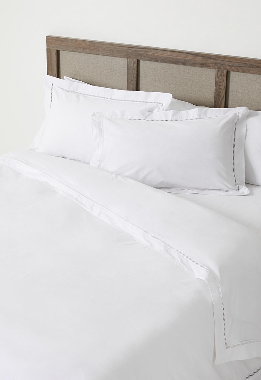 Sixth Floor - Cotton Blend Ladder Lace Duvet Cover -White