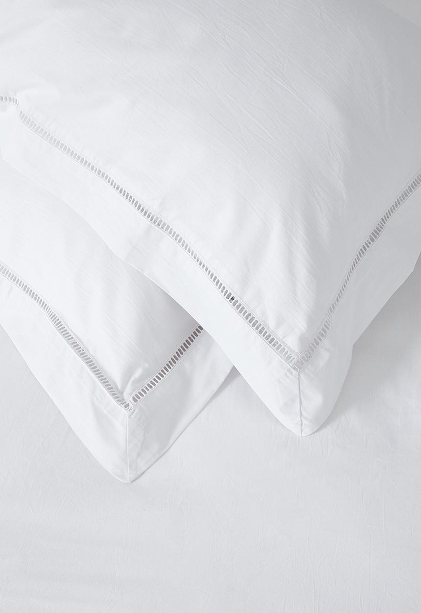 Sixth Floor - Cotton Blend Ladder Lace Duvet Cover -White