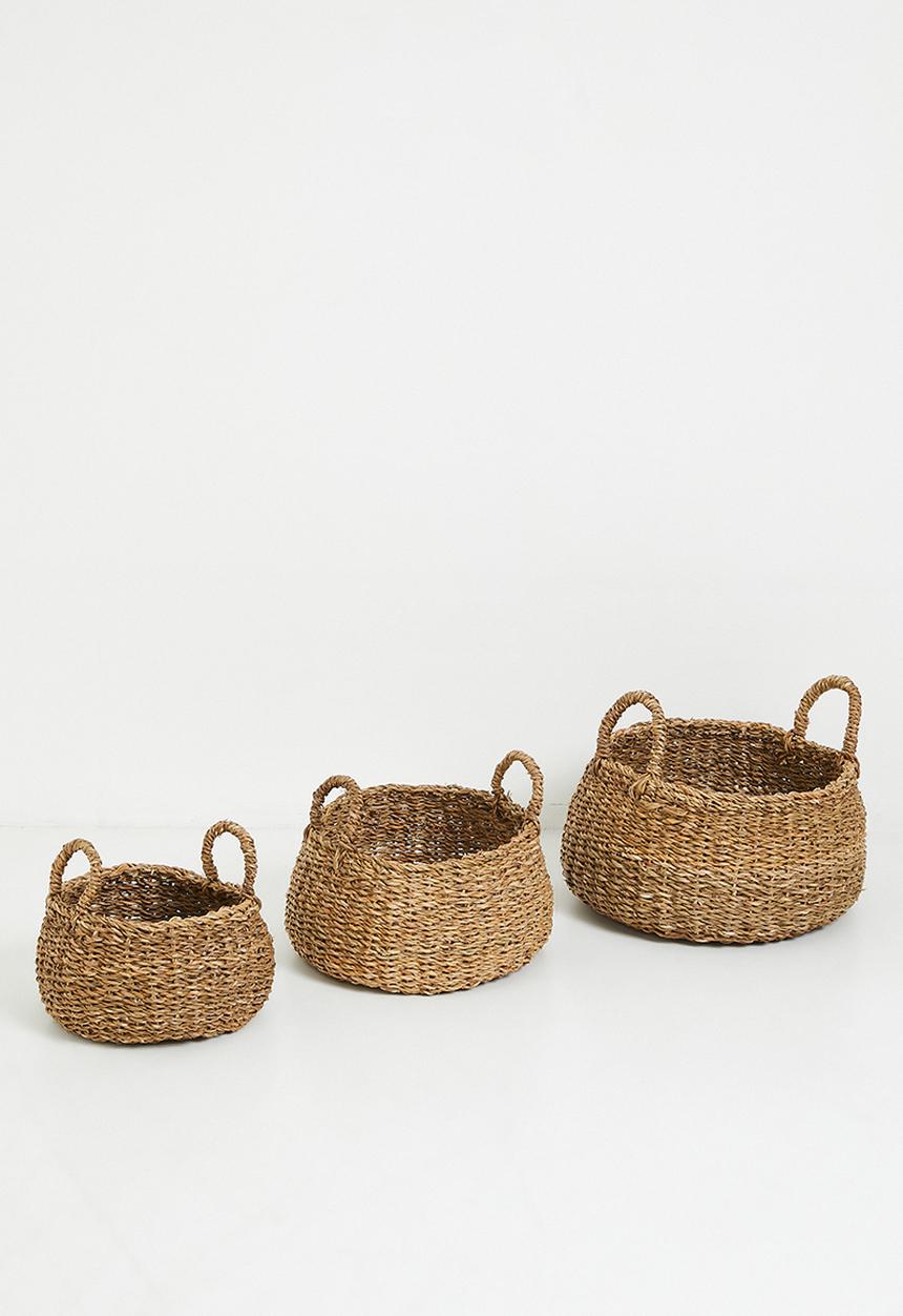 H&S - Calabash basket set of 3 - Natural