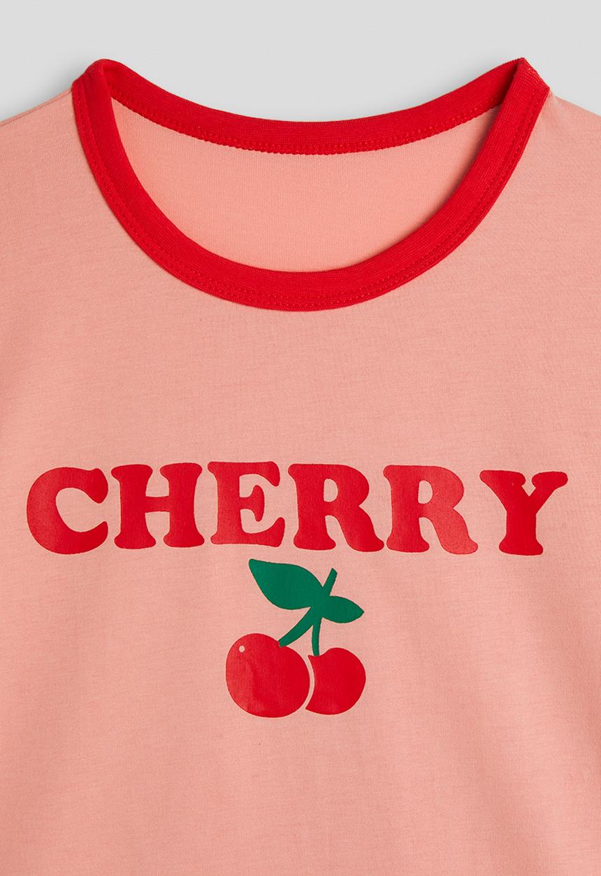Pop Candy - Cherry slogan tee - pink/red