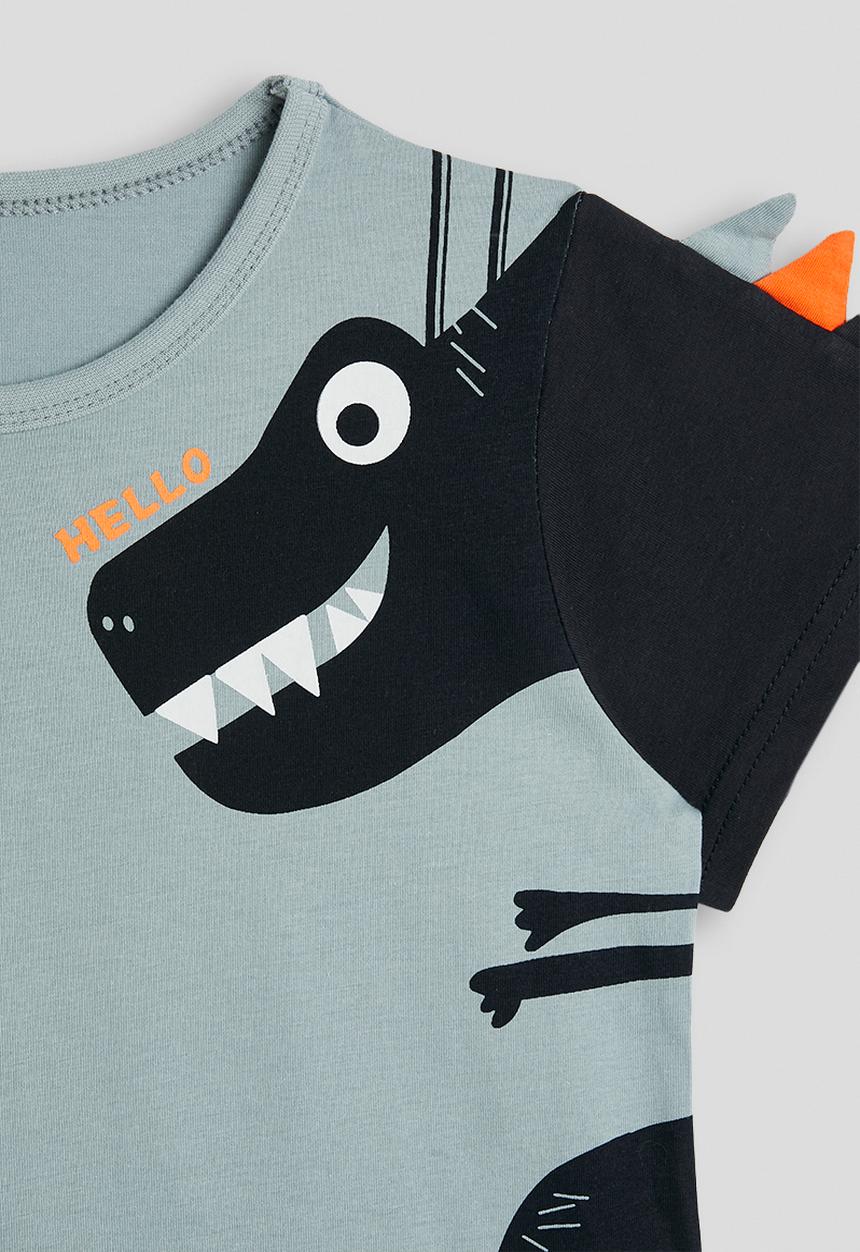 Pop Candy - Dino graphic tee - light steel blue