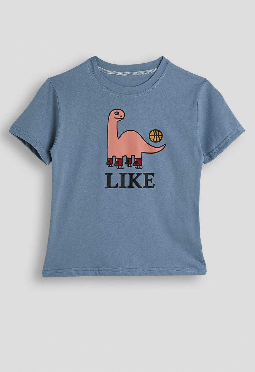 Pop Candy - Sporty broncho graphic tee - pewter blue