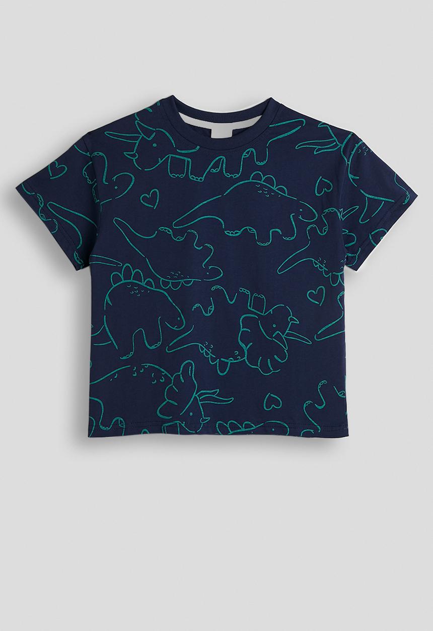 Pop Candy - Dino multi crew neck tee - navy