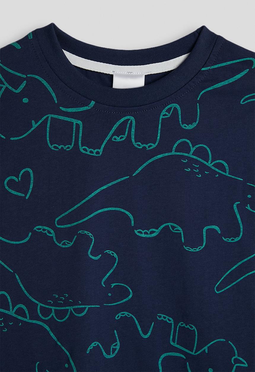 Pop Candy - Dino multi crew neck tee - navy