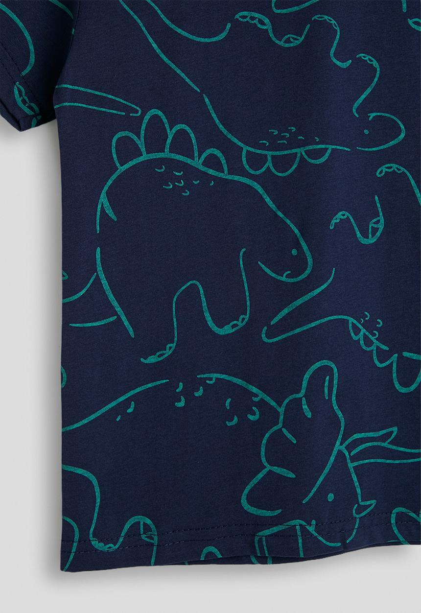 Pop Candy - Dino multi crew neck tee - navy