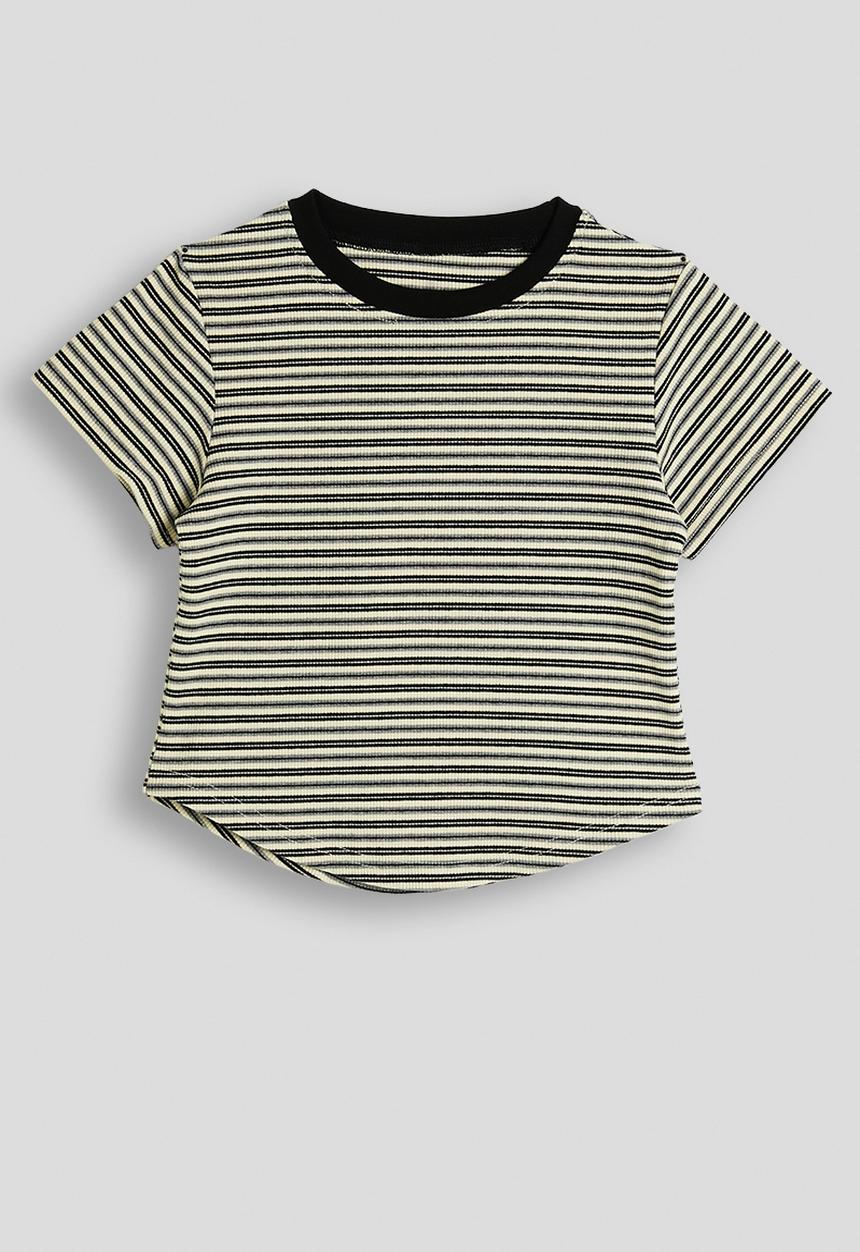 Pop Candy - Crew neck tee - black stripes