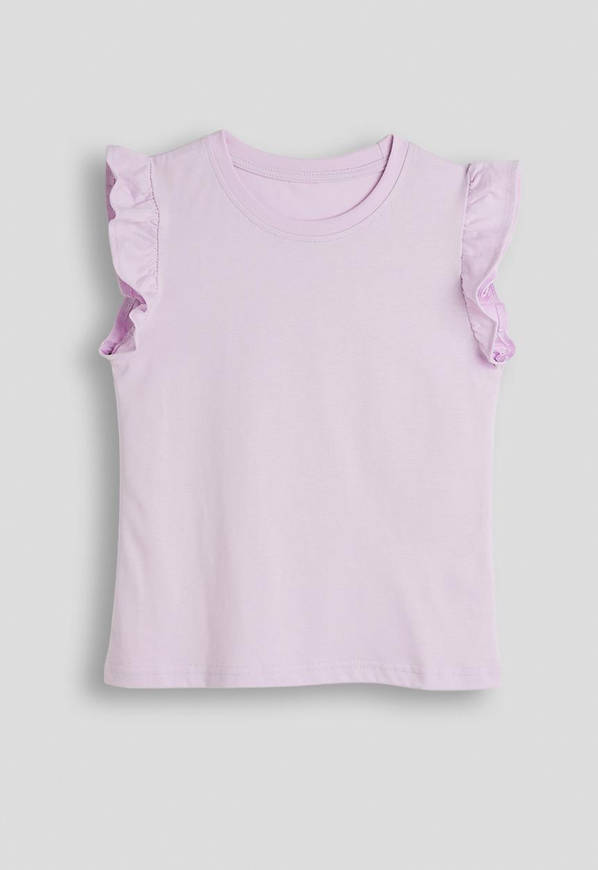 Pop Candy - Frilled sleeve tee - light purple